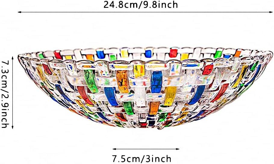 Colorful Hand-Painted Glass Fruit Salad Bowl