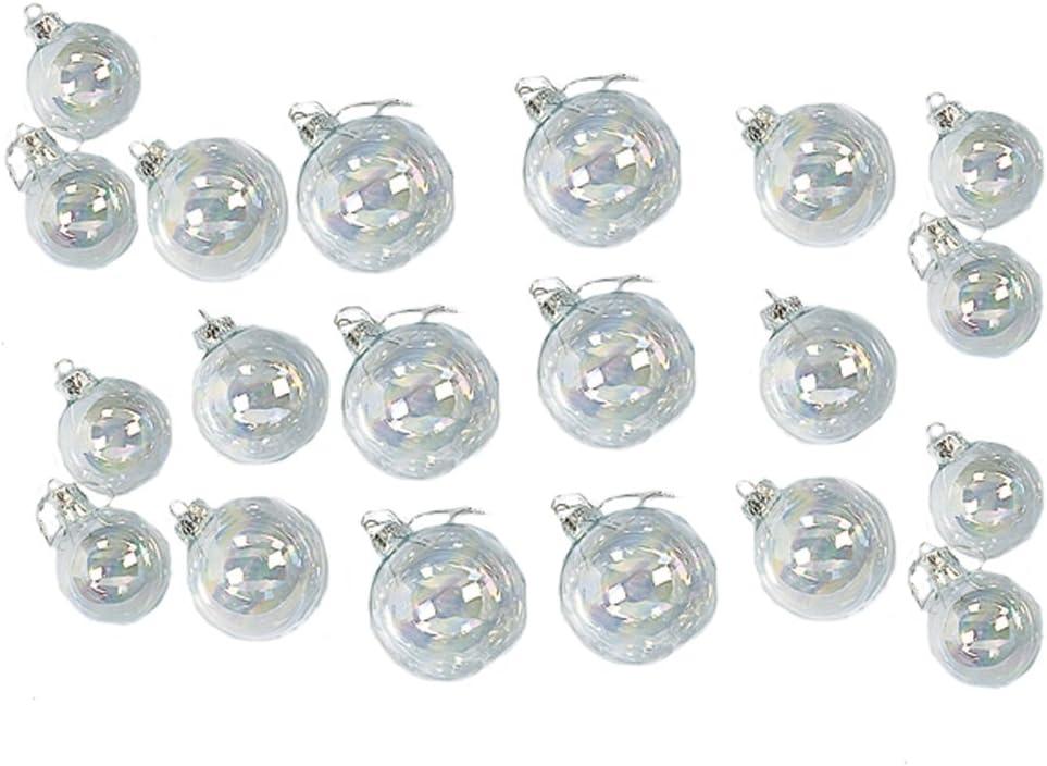 Iridescent Clear Glass Ball 20-Piece Ornament Set