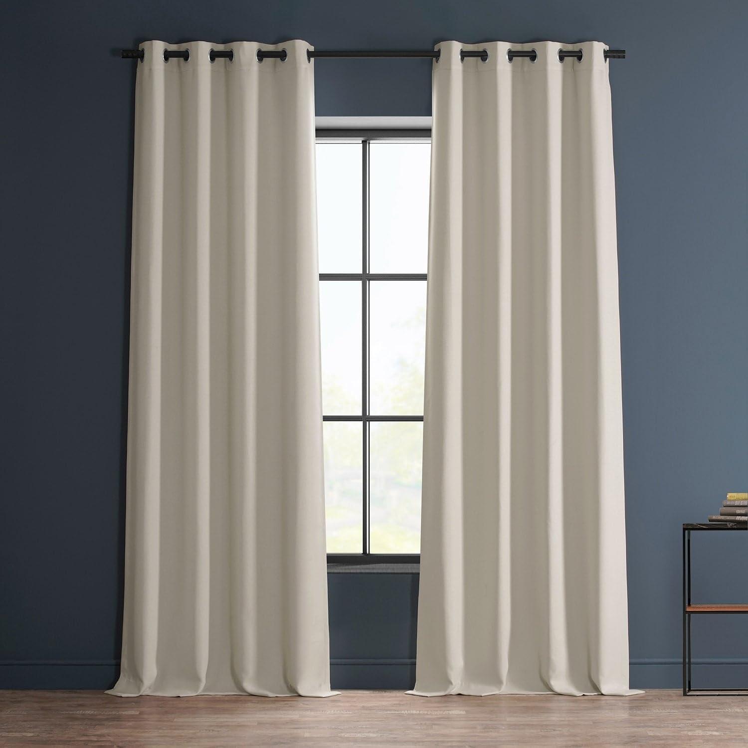 Birch Faux Linen Grommet Room Darkening Curtains 50" x 108"