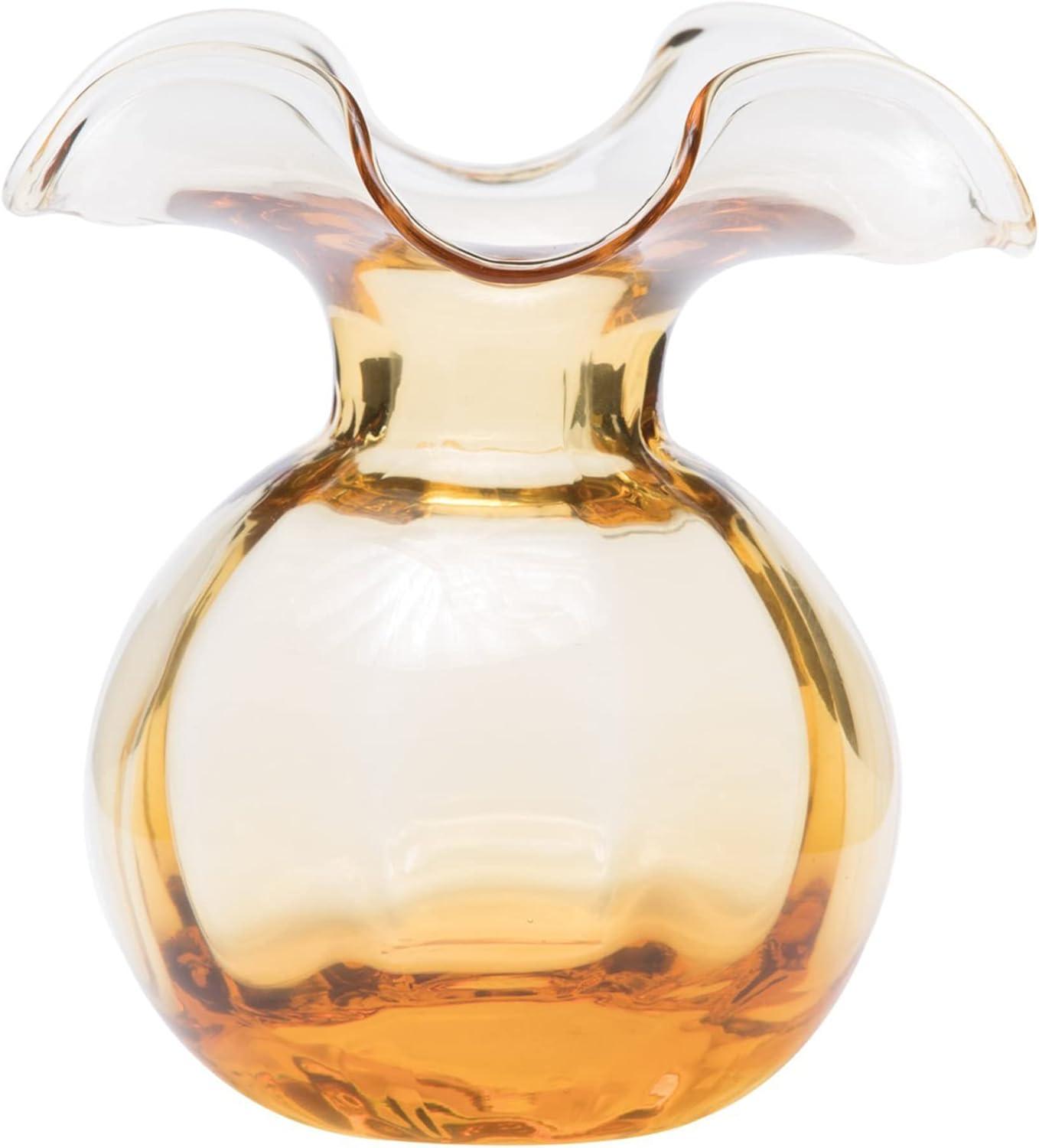 Amber Glass Medium Fluted Bud Vase