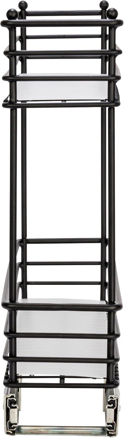 Glidez Multipurpose Paint-Finished Steel Pull-Out/Slide-Out Storage Organizer with Plastic Liners for Under Cabinet Use - 2-Tier Design - Black
