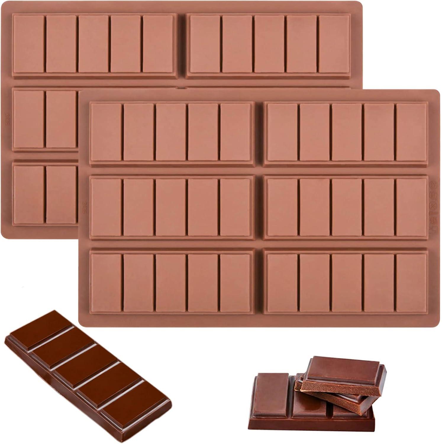 Fimary Chocolate Molds, Rectangle Chocolate Bar Sweet Molds Silicone Bakeware Wax Melt Molds, Pack of 1