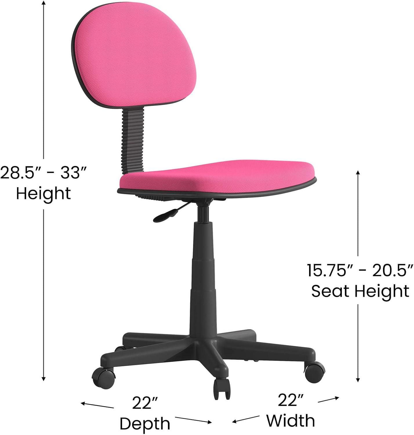 Dark Pink Mesh Low Back Swivel Task Chair