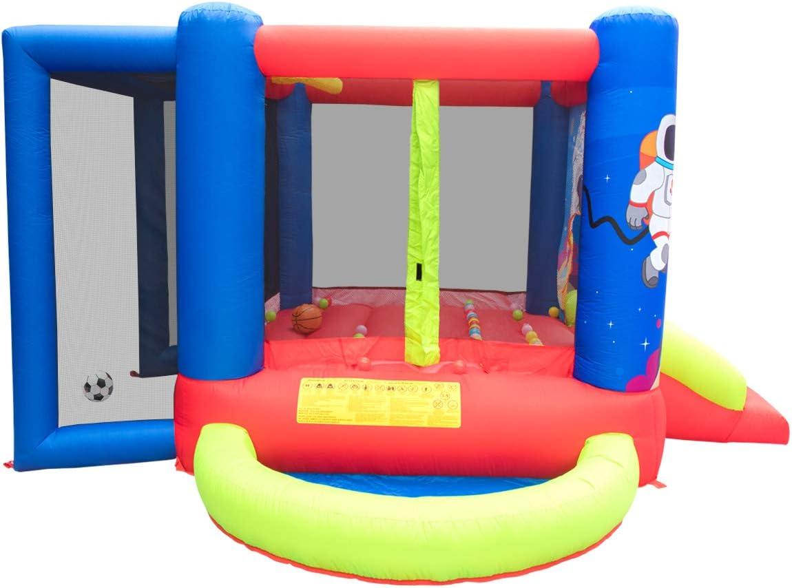 Colorful Inflatable Space-Themed Bounce House with Slide