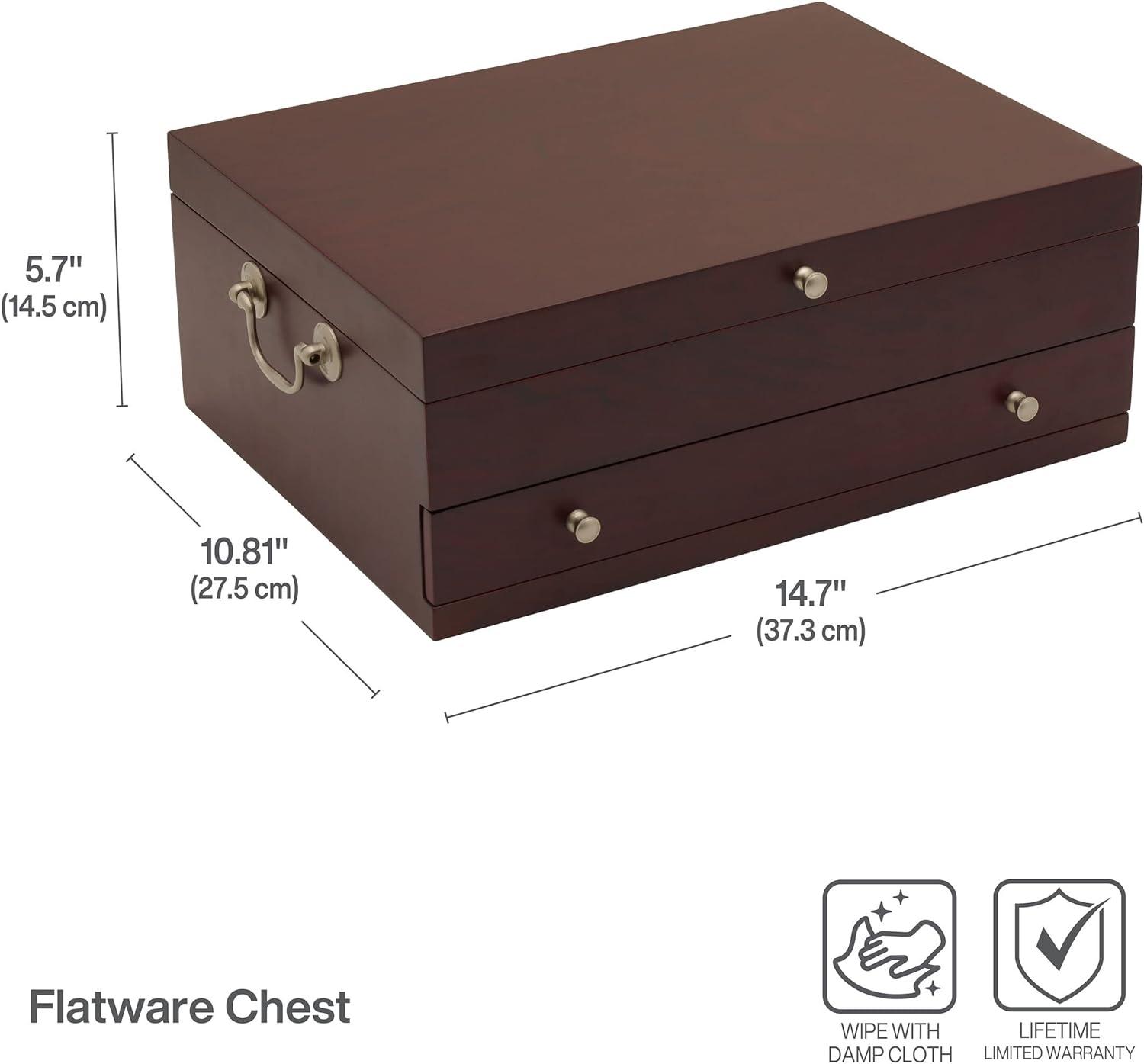 Wallace Dark Walnut 15 Inch Flatware Storage Chest