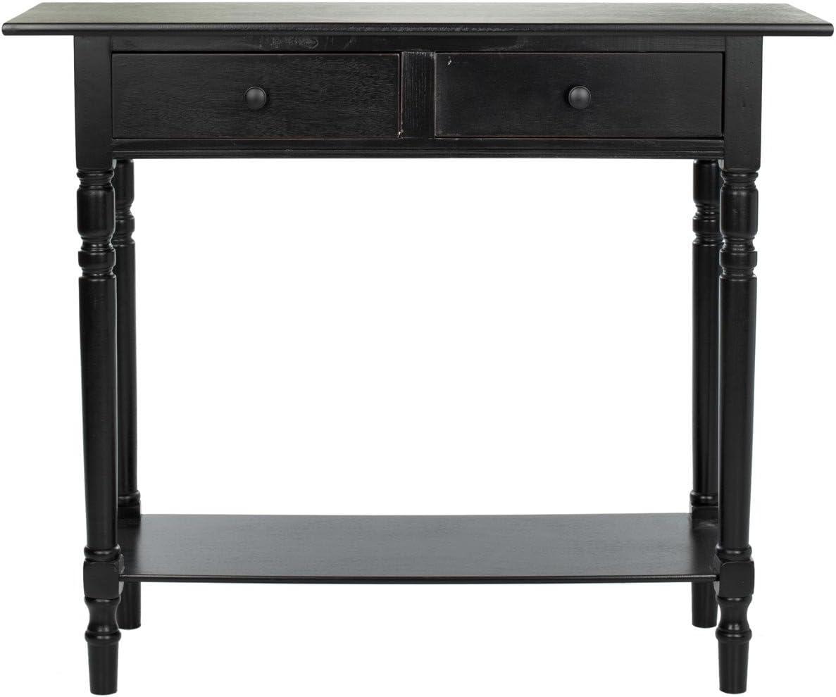 Transitional Gray Wood Console Table with Dual Storage Drawers