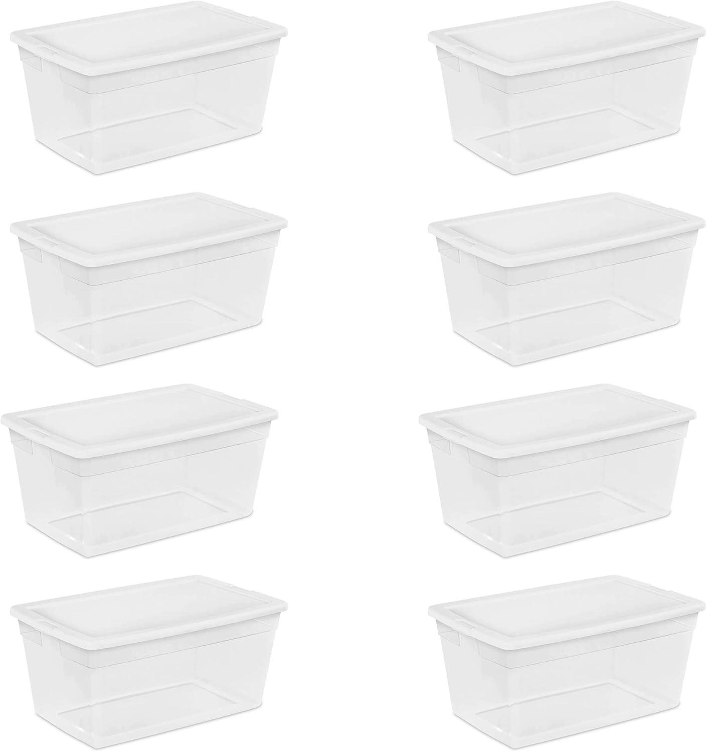 ClearView 90-Quart Stackable Storage Bin with Secure Lid, 8-Pack