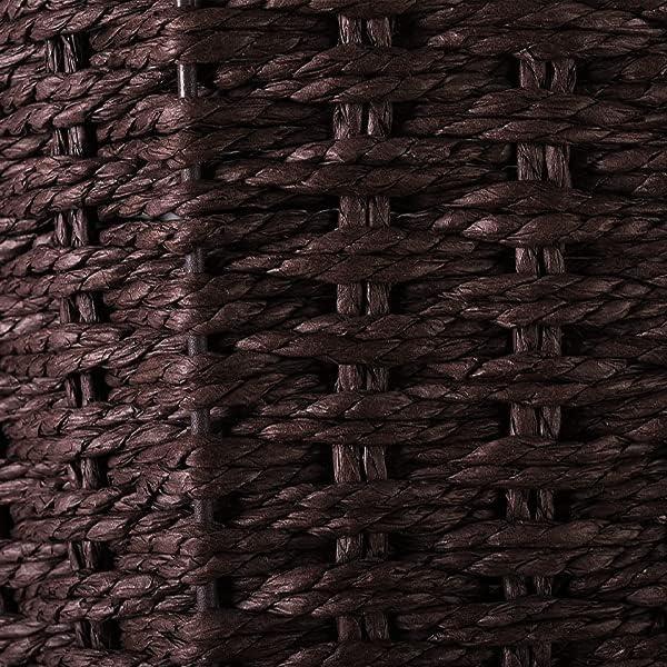 Round Wicker Waste Basket Paper Bin - Wicker Trash Basket - Woven Trash Can Rubbish Basket for Bedroom, Bathroom, Offices or Home (Brown)