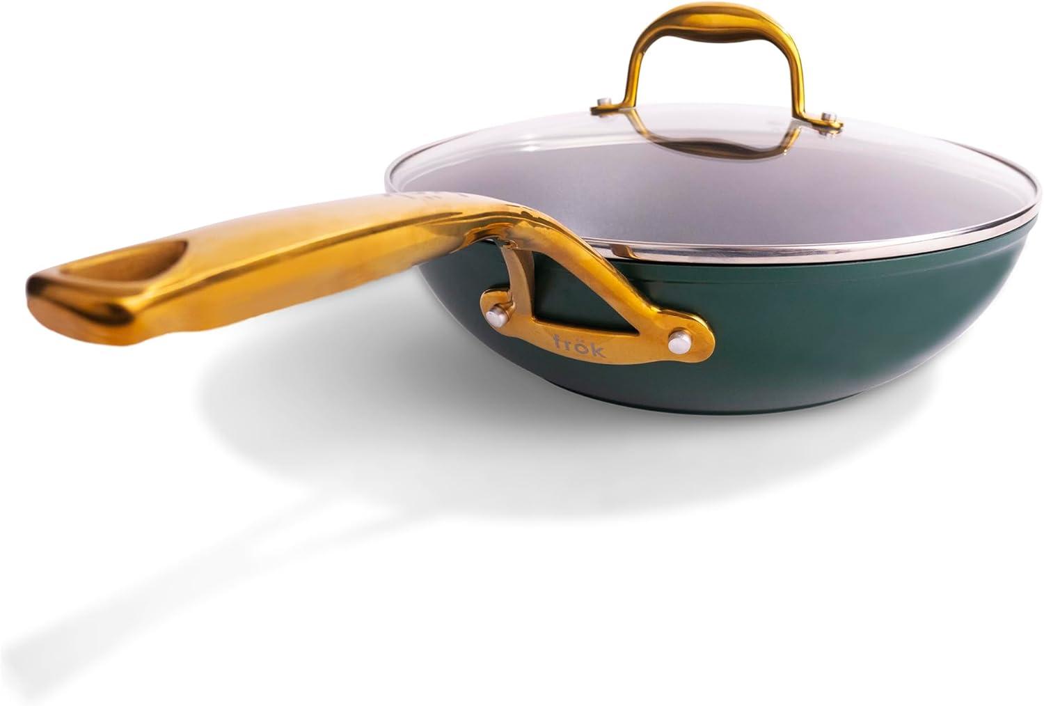 frök Frök Non-Stick Fry Pan Meets Wok With Lid, 11-Inch, Black & Silver