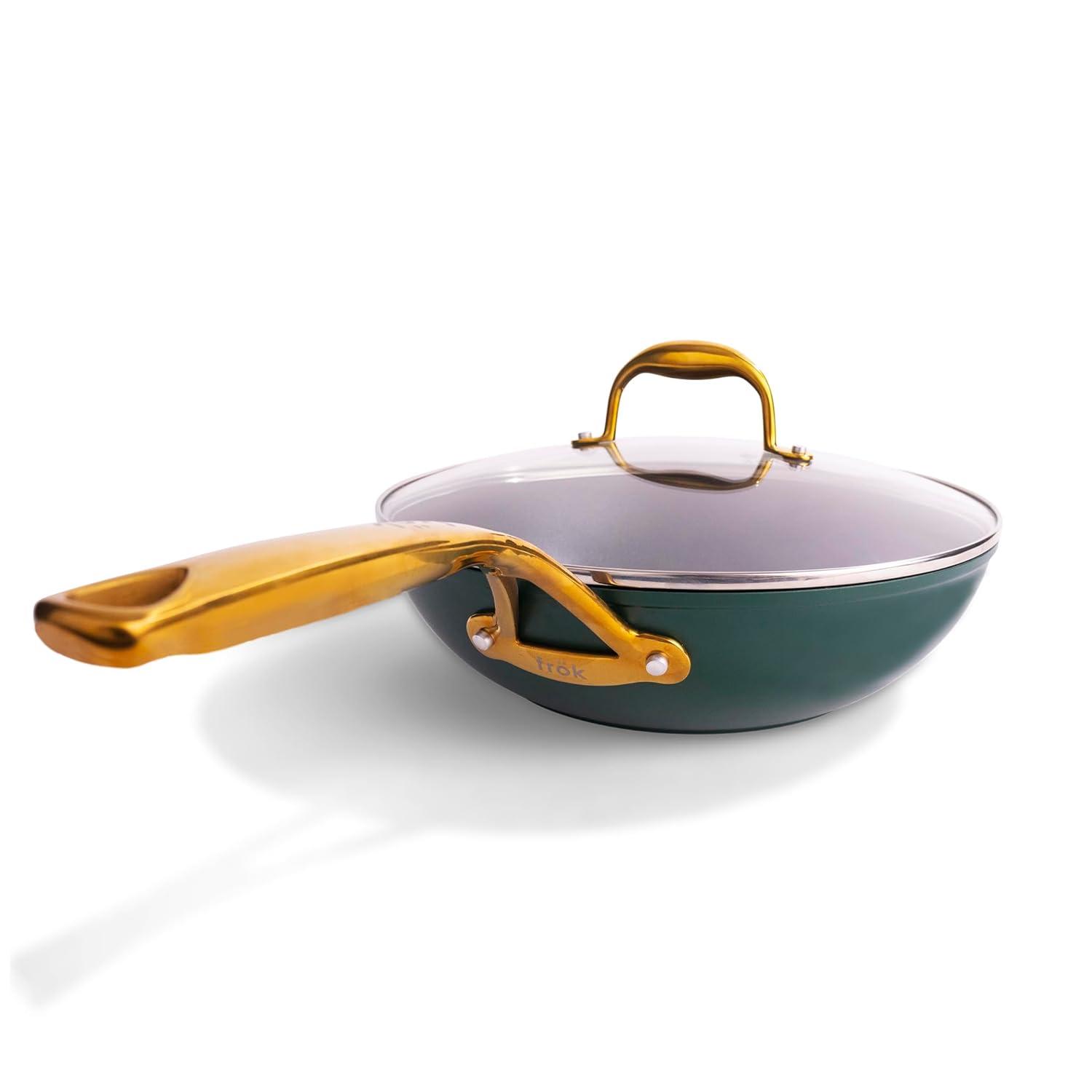frök Frök Non-Stick Fry Pan Meets Wok With Lid, 11-Inch, Black & Silver