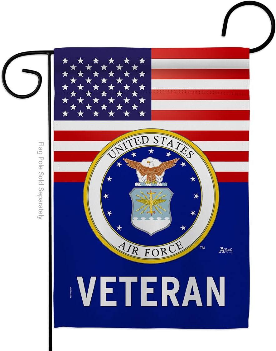 Americana Home & Garden G142616-BO 13 x 18.5 in. US Air Force Veteran Garden Flag with Armed Forces Double-Sided Decorative Vertical Flags House Decoration Banner Yard Gift