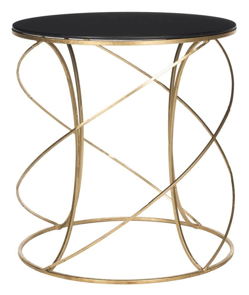 Cagney Accent Table - Gold/Black Glass - Safavieh.