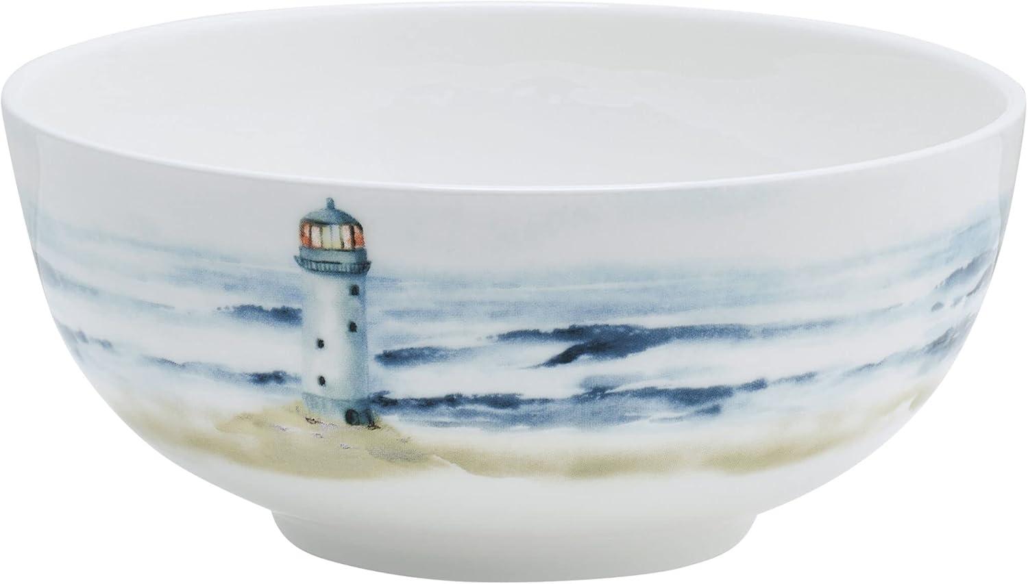 Seaside Coastal Multicolor Porcelain 12-Piece Dinnerware Set, Service for 4