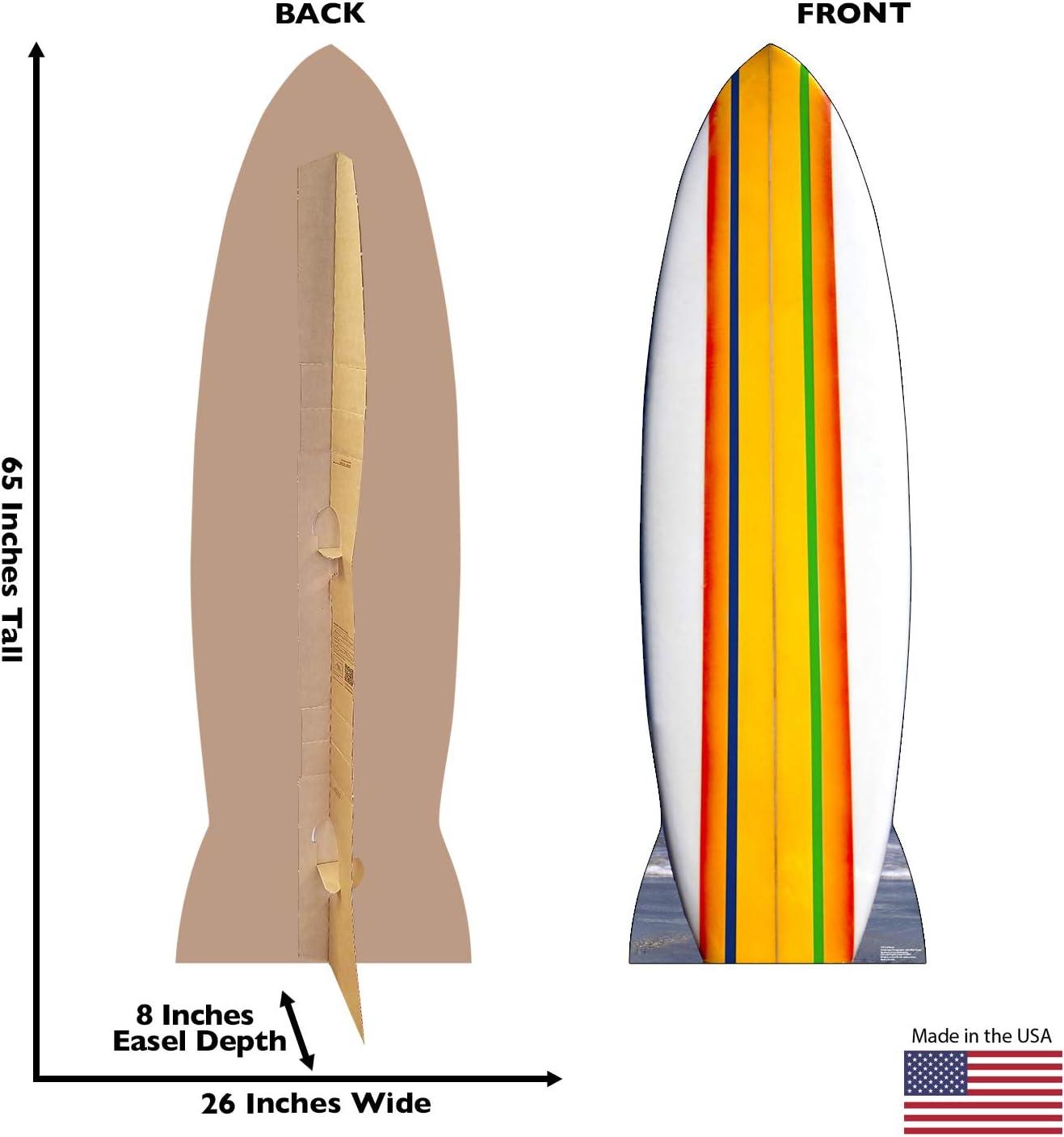 Life-Size Multicolor Surfboard Cardboard Standup