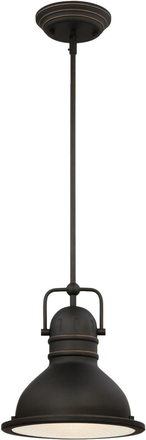 Farmhouse-Inspired Boswell Adjustable LED Pendant in Oil Rubbed Bronze