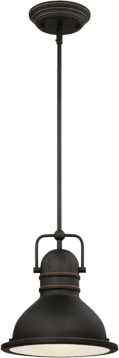 Farmhouse-Inspired Boswell Adjustable LED Pendant in Oil Rubbed Bronze