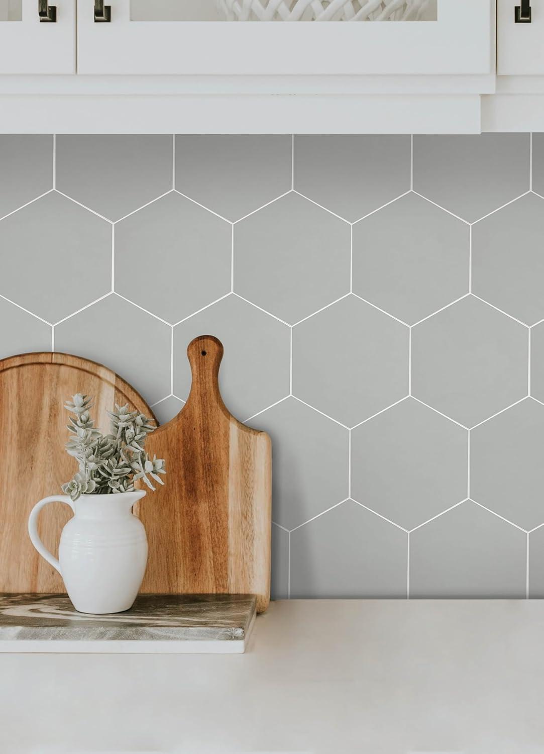 WallPops! Hexagon Peel and Stick Luxury Wall Tiles