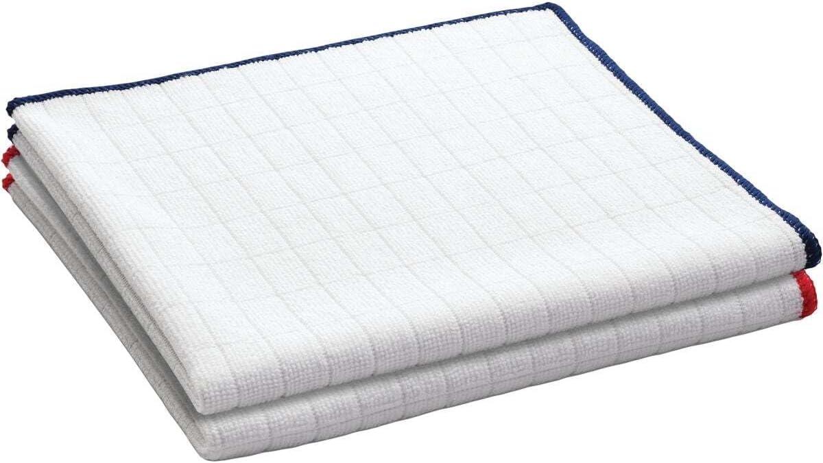 Red and Blue Microfiber Kitchen Cleaning Cloth Set, 2 Pack