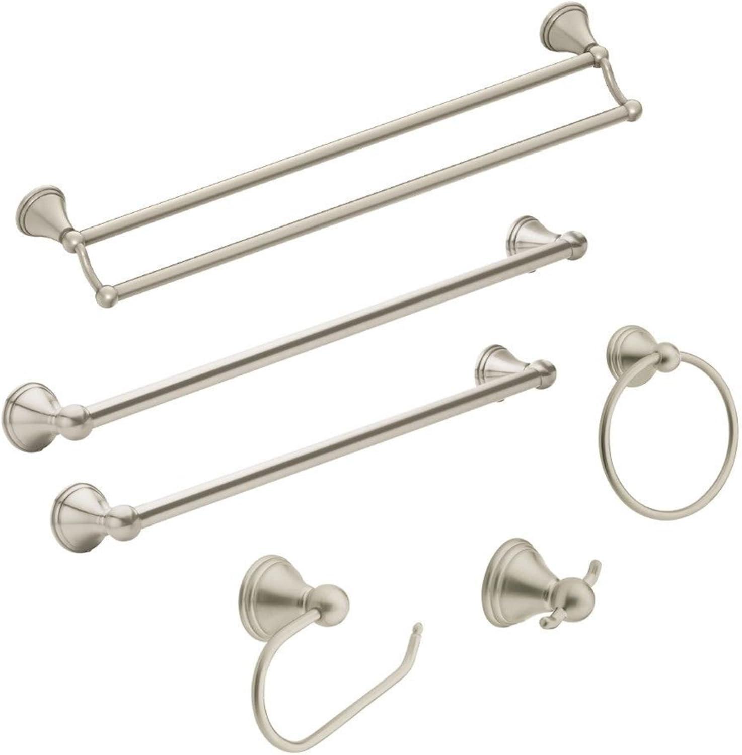 Moen DN8418BN Preston Collection 18-Inch Single Bathroom Towel Bar, Brushed Nickel