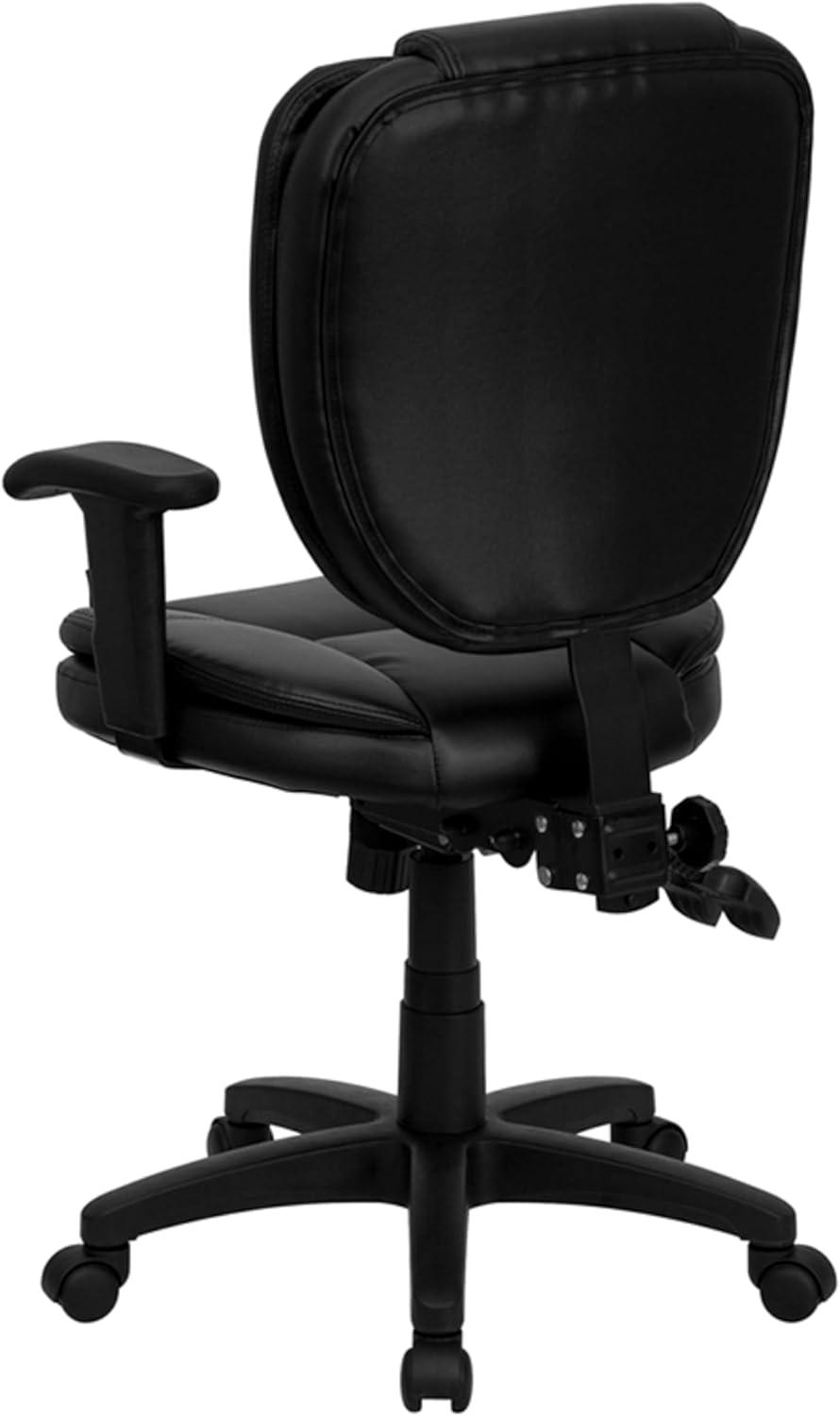 Flash Furniture Mid-Back Multifunction Swivel Ergonomic Task Office Chair with Pillow Top Cushioning and Adjustable Arms