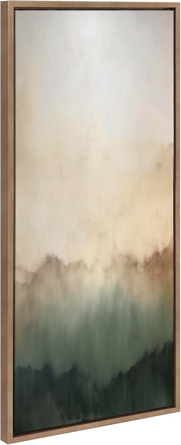 Kate & Laurel All Things Decor 18"x40" Sylvie Green Mountain Abstract I Framed Canvas by Amy Lighthall Gold