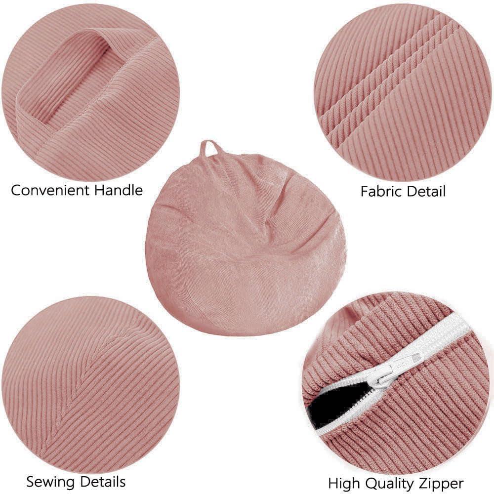 Stuffed Animal Storage Bean Bag Cover Pets Dogs/Cats Lazy Beds. Washable Ultra Soft Corduroy Stuffed for Organizing Plush Toys or Textile, Sack Bean Bag