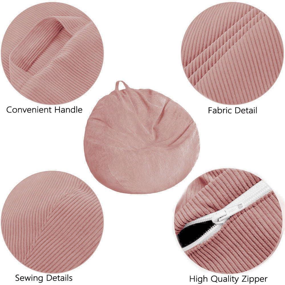 Stuffed Animal Storage Bean Bag Cover Pets Dogs/Cats Lazy Beds. Washable Ultra Soft Corduroy Stuffed for Organizing Plush Toys or Textile, Sack Bean Bag