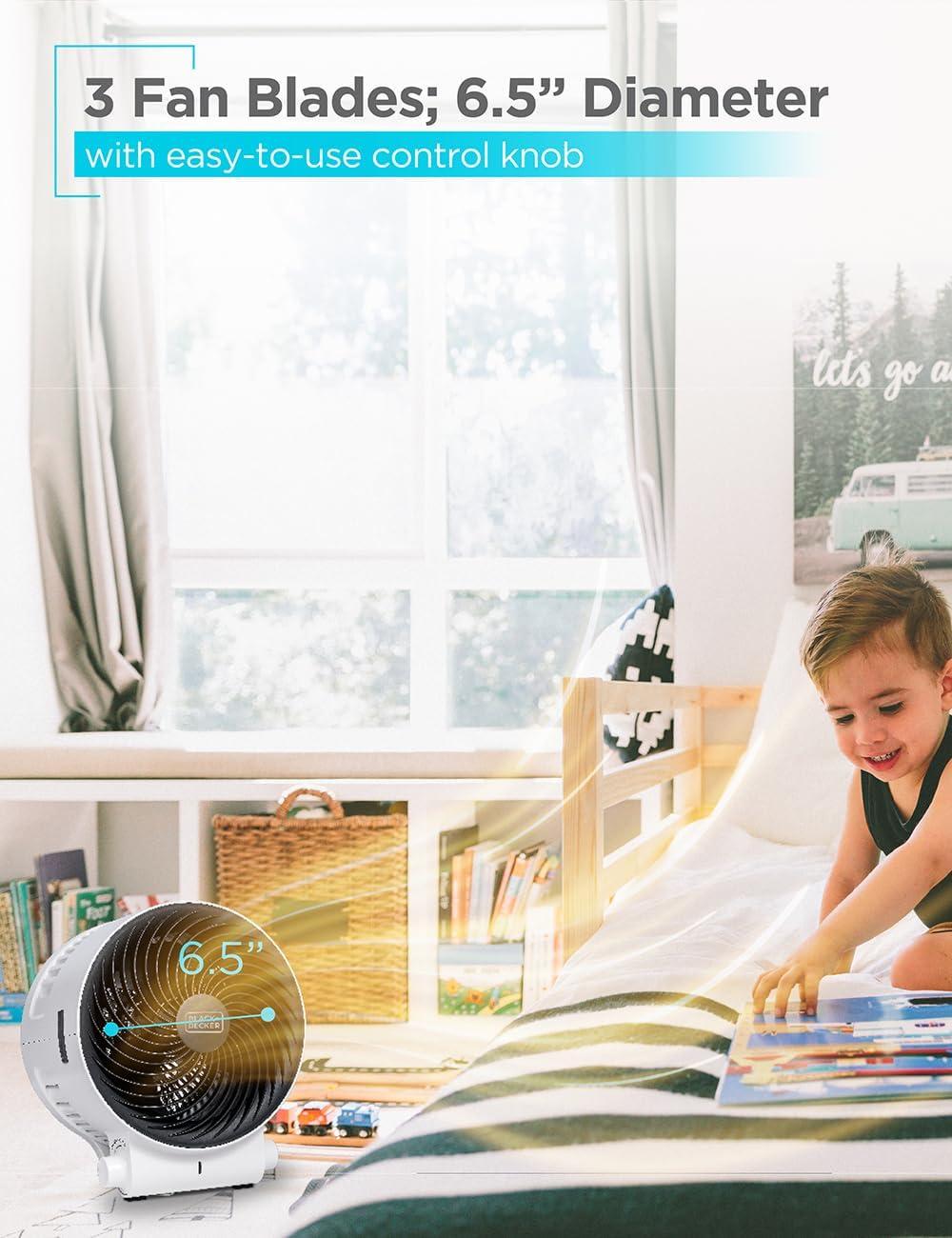 BLACK+DECKER BLACK+DECKER Dual Function Desktop Heater & Fan, 3 Settings, 750W/1500W Space Heate, White