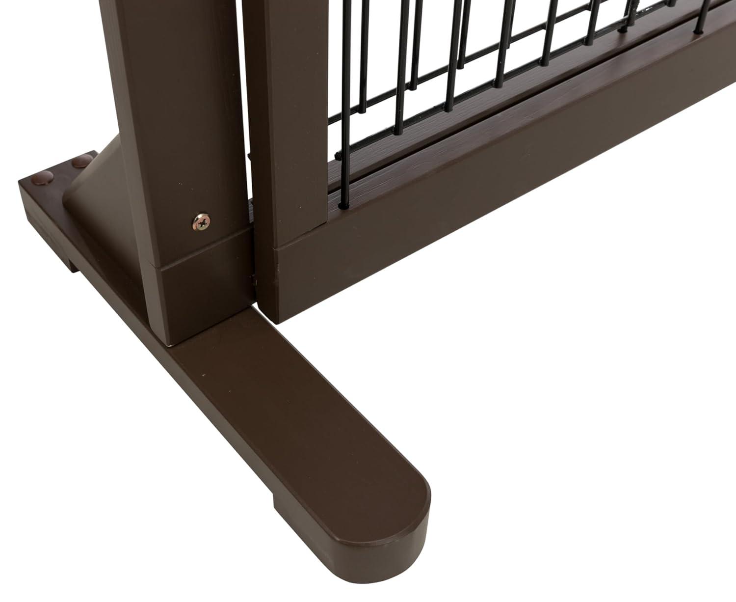 TRIXIE Adjustable Wooden Freestanding Pet Gate, 24" Tall Step Over, Expands to 42.5", Pet Barrier