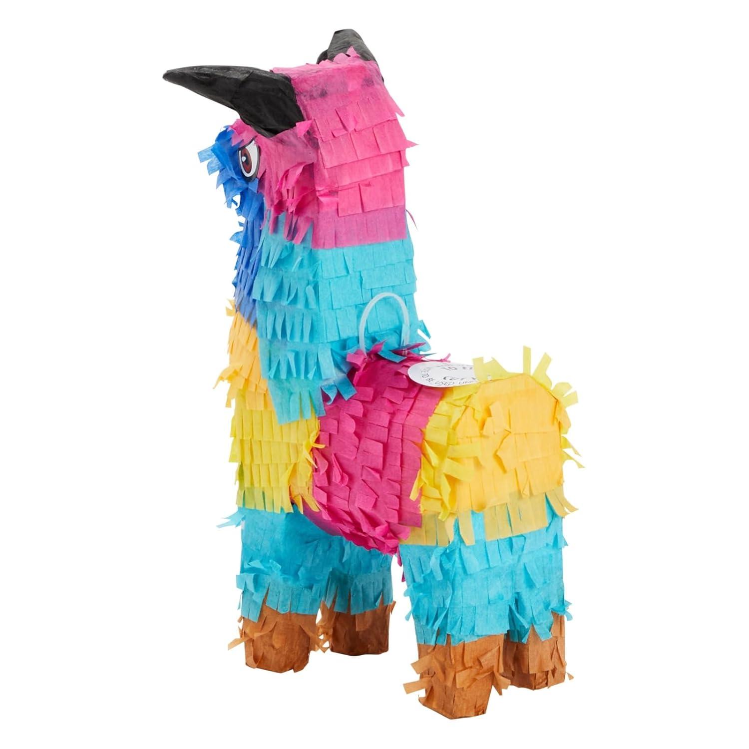 3 Pack Mini Rainbow Bull Pinatas for Cinco de Mayo Party Decorations, Mexican Fiesta Supplies (5.25 x 9 x 2 in)