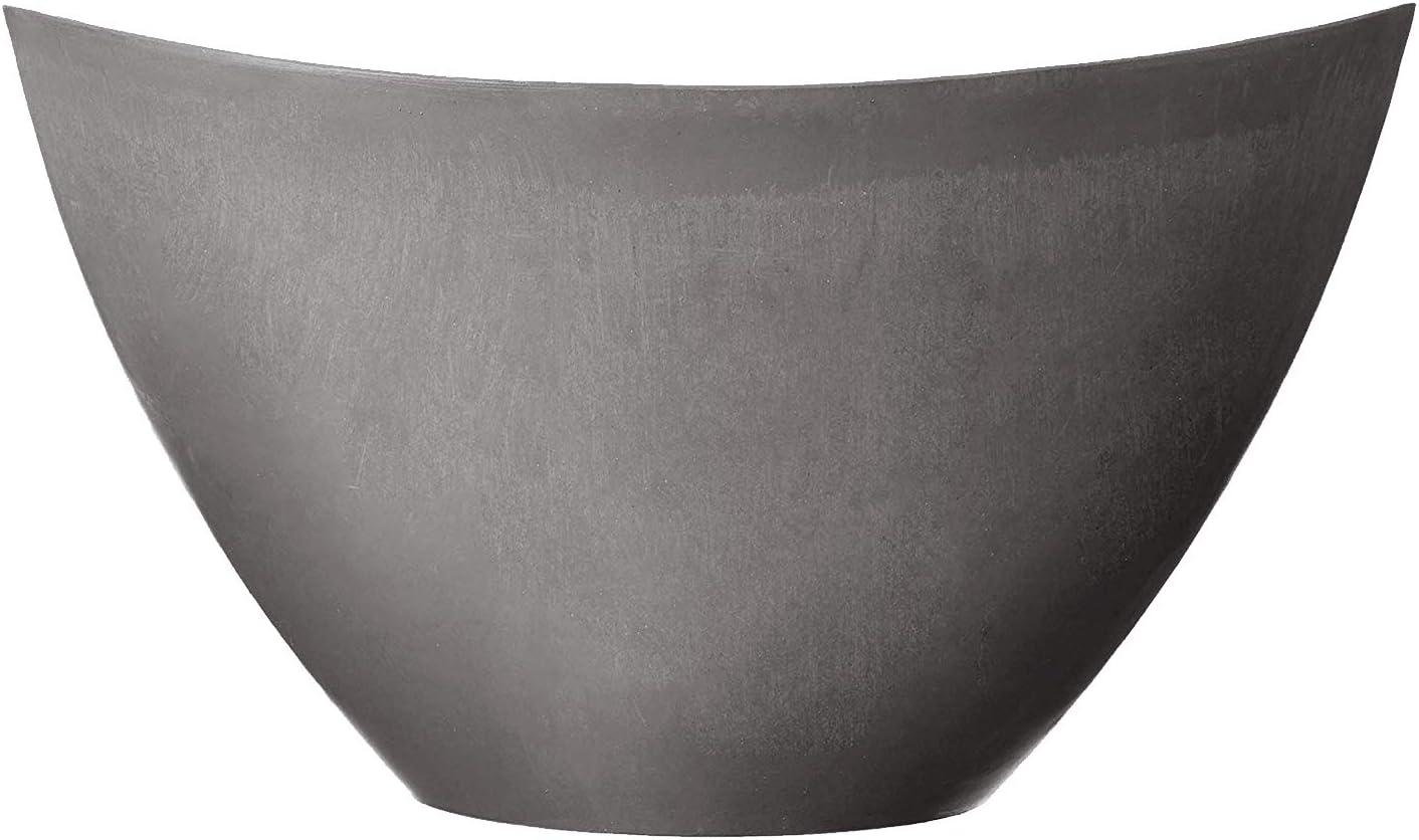 Gray Composite Oval Indoor/Outdoor Planter Pot