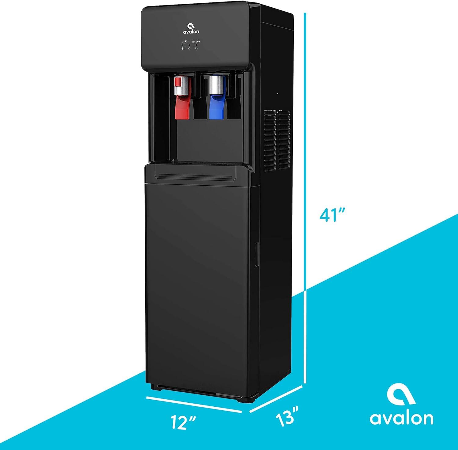 Avalon Black Touchless Bottom Loading Hot and Cold Water Cooler