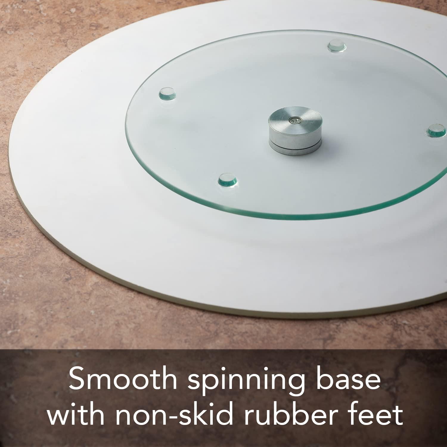 CounterArt Black Marble Design Lazy Susan Turntable 13" Round