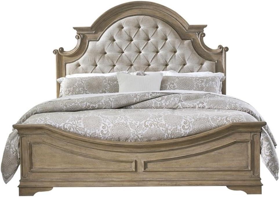 Magnolia Manor Queen Uph Bed in Weathered Bisque
