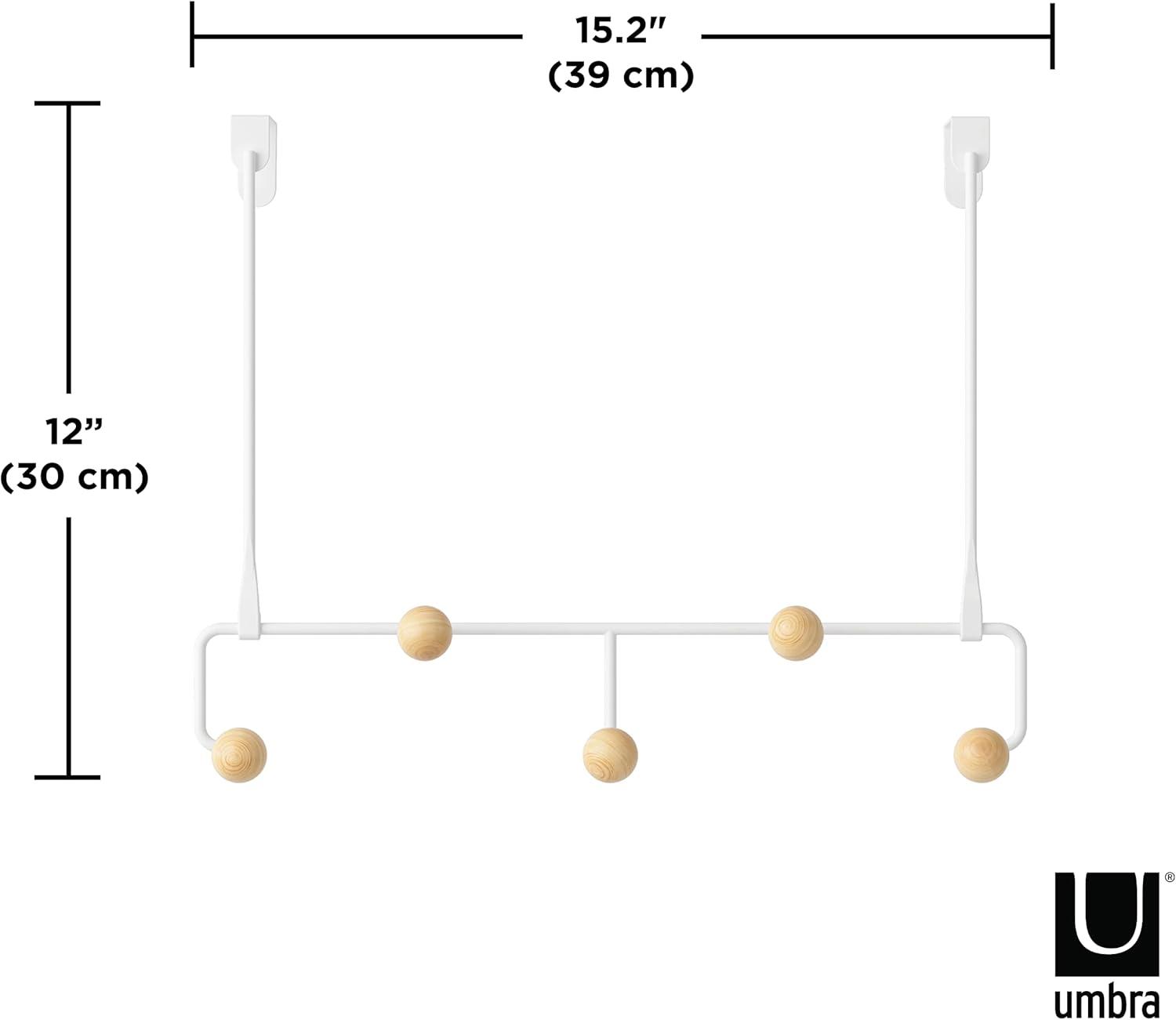 Estique Steel Over-the-Door 5 - Hook Wall Mounted Coat Rack