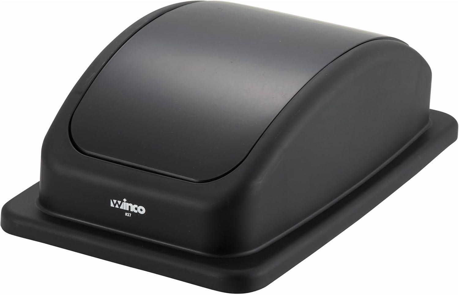 Black Rectangular Plastic Trash Can Cover, 20.4"