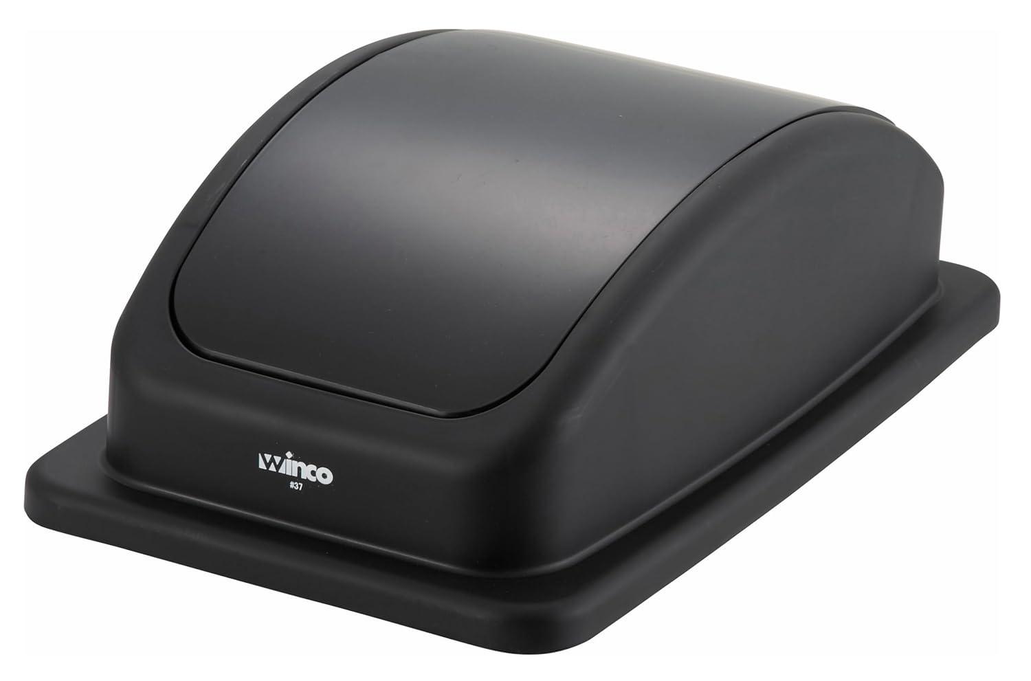 Black Rectangular Plastic Trash Can Cover, 20.4"