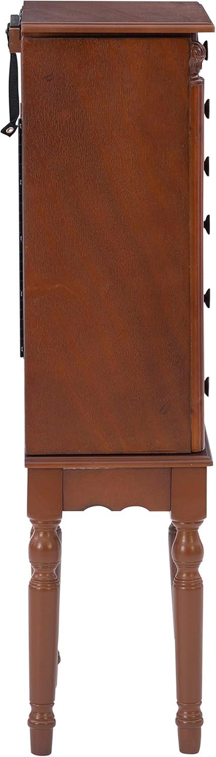 Lightly Distressed Deep Cherry Jewelry Armoire