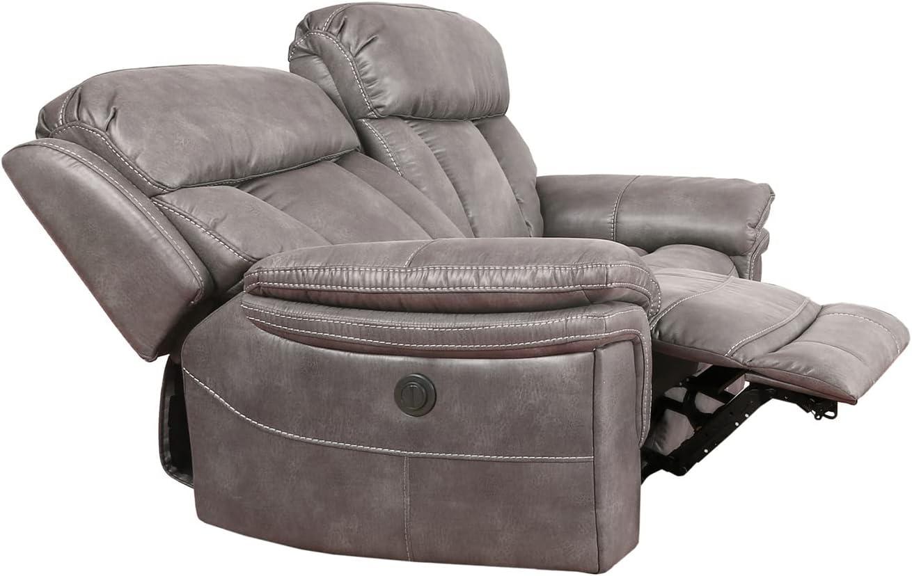 Estelle Power Loveseat in Gunmetal Fabric