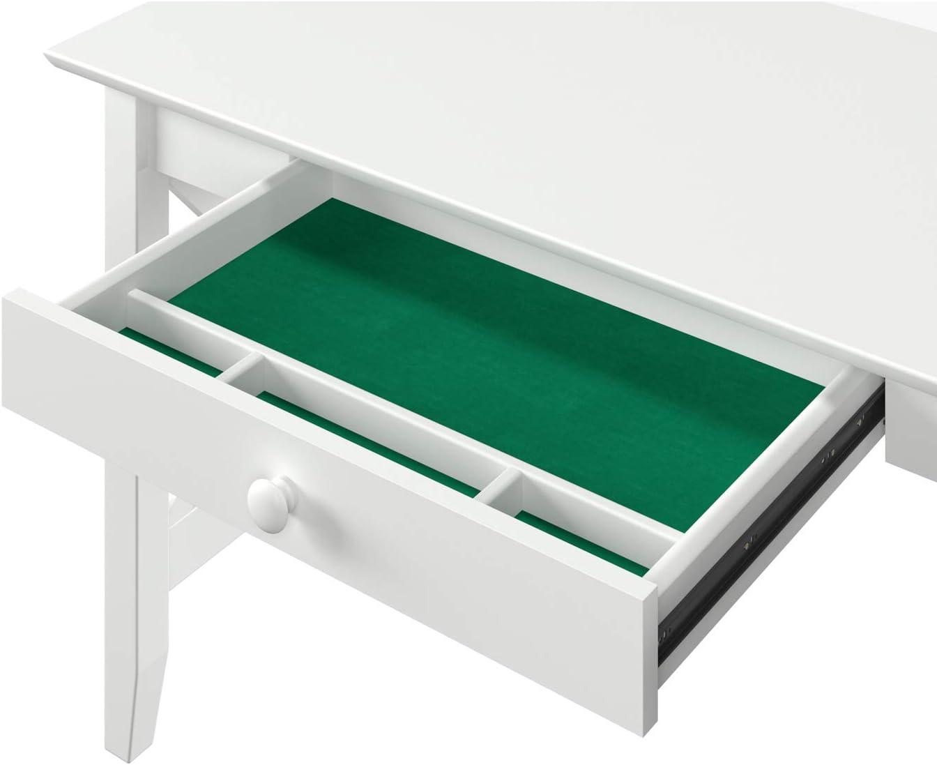 Lexi Desk with Drawer and Charging Station in White