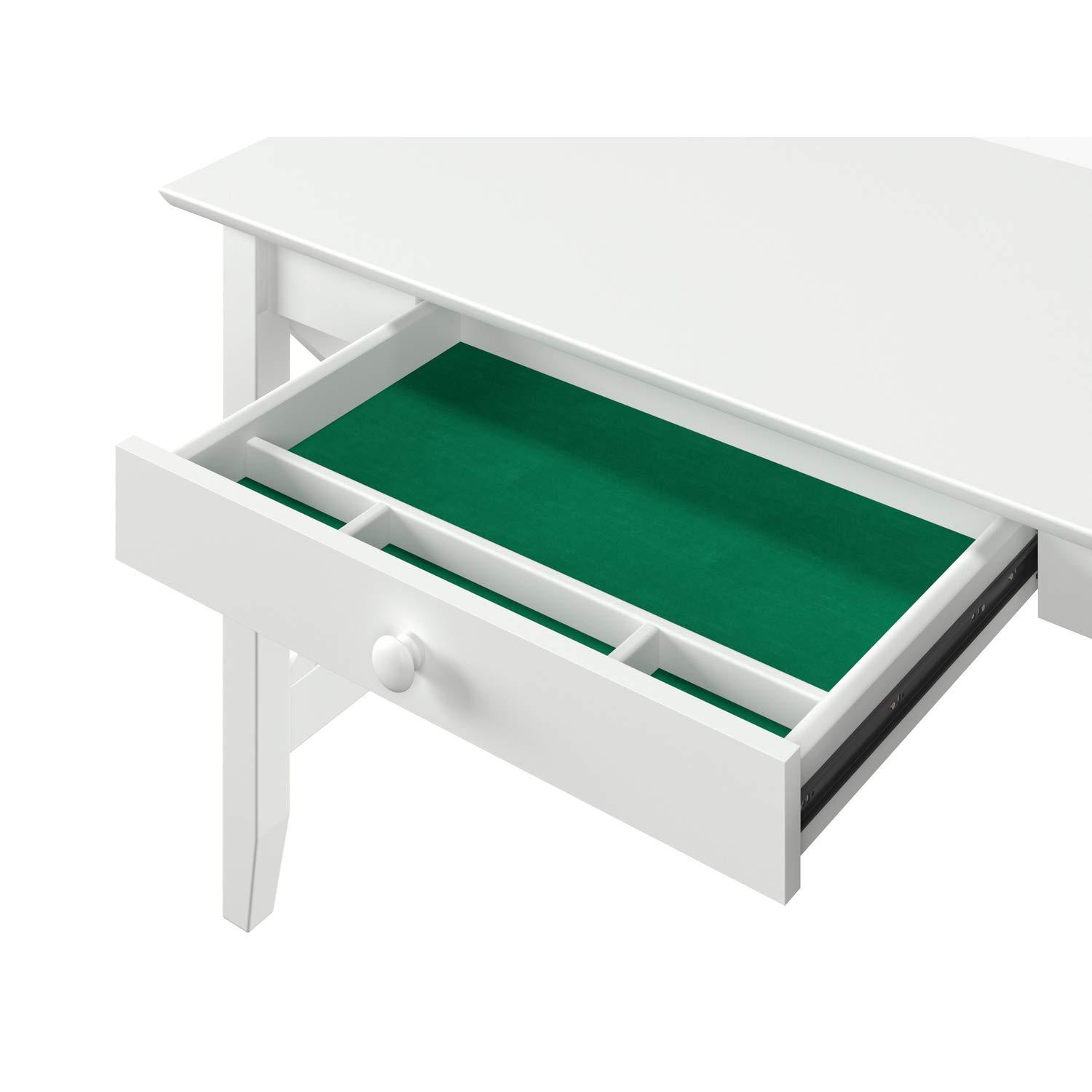 Lexi Desk with Drawer and Charging Station in White