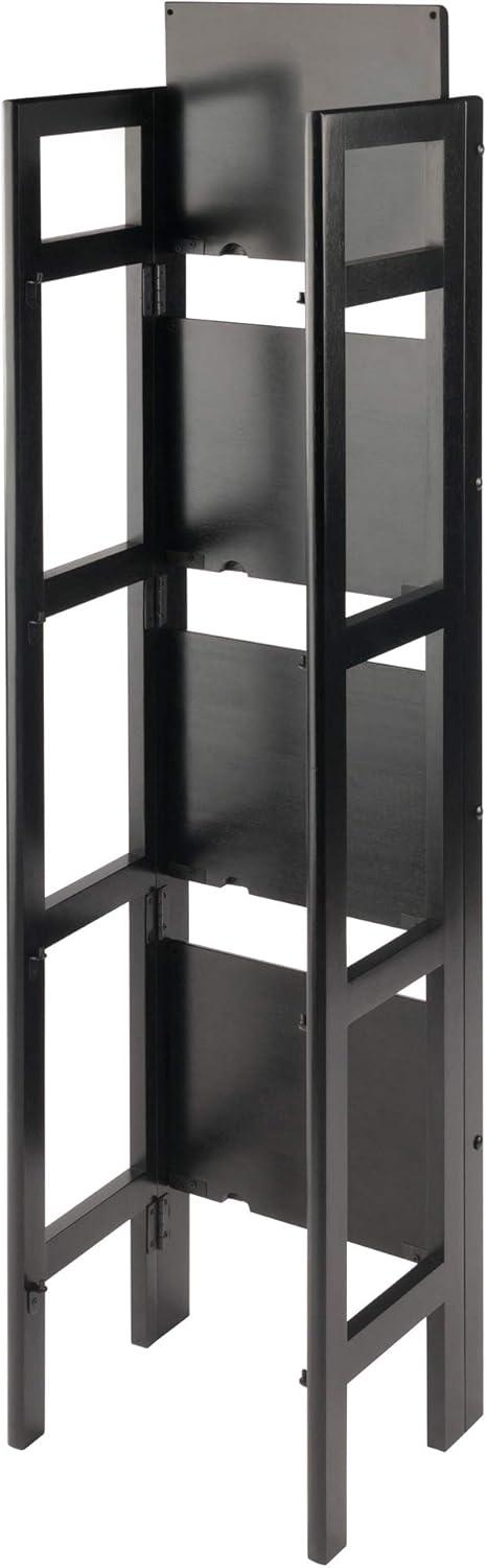 51.34" Black Solid Wood Folding Bookcase for Kids