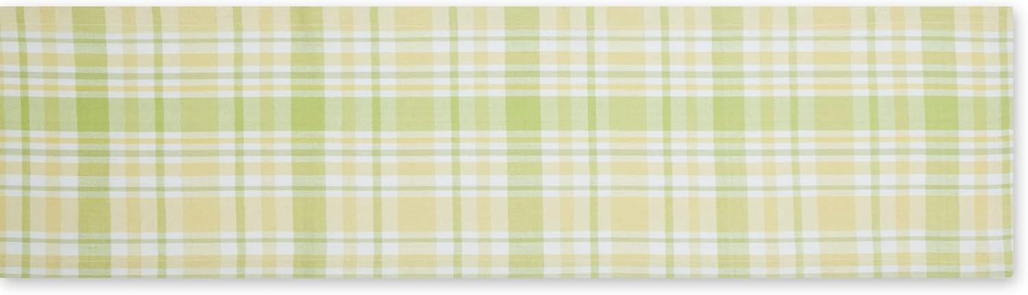 Lemon Bliss Plaid Table Runner 14x108