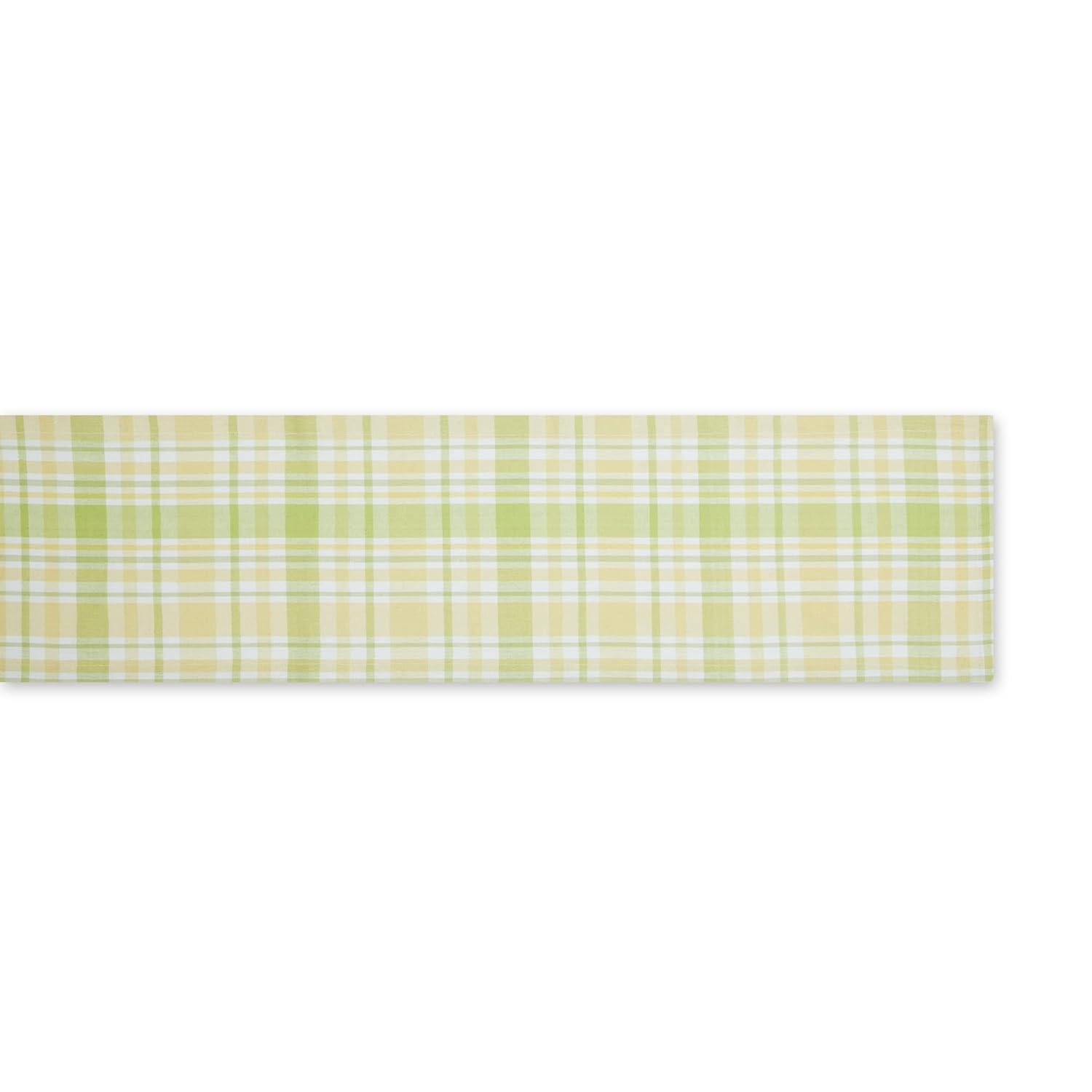 Lemon Bliss Plaid Table Runner 14x108