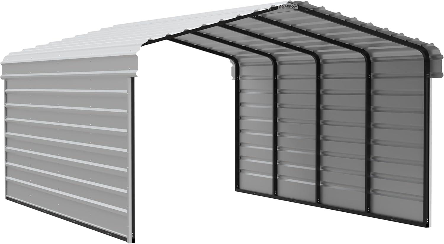 Arrow Arrow Steel Carport with 2 Side Wall Kits, 12x20x07