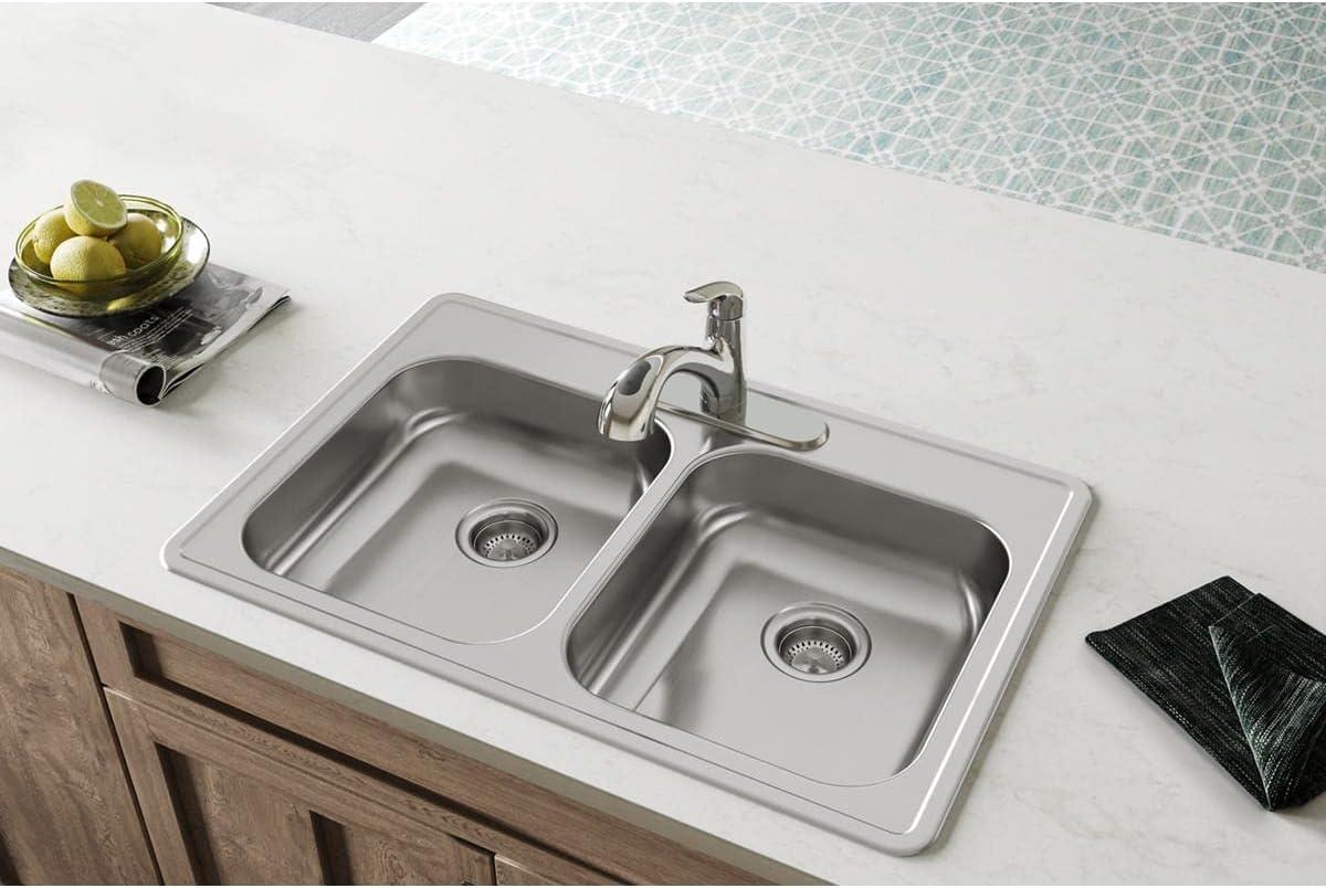 Dayton 33" L x 22" W Double Basin Drop-in Kitchen Sink