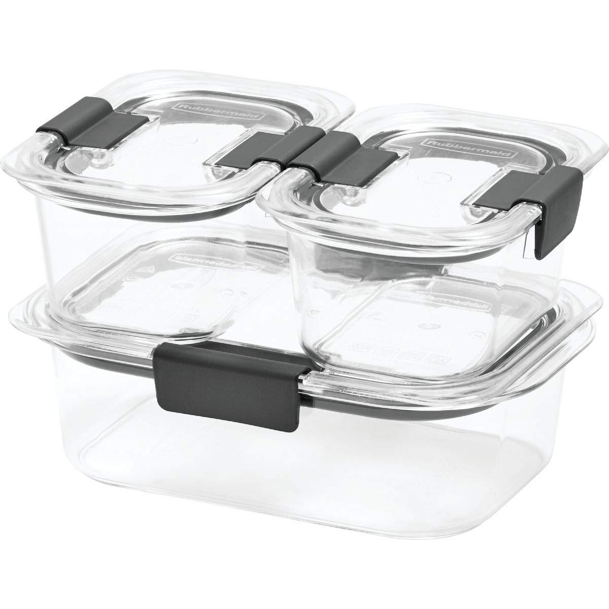 Rubbermaid® Brilliance® Leak-Proof Food Storage Containers with Airtight Lids, Set of 3 (6 Pieces Total) | BPA-Free & Stain Resistant
