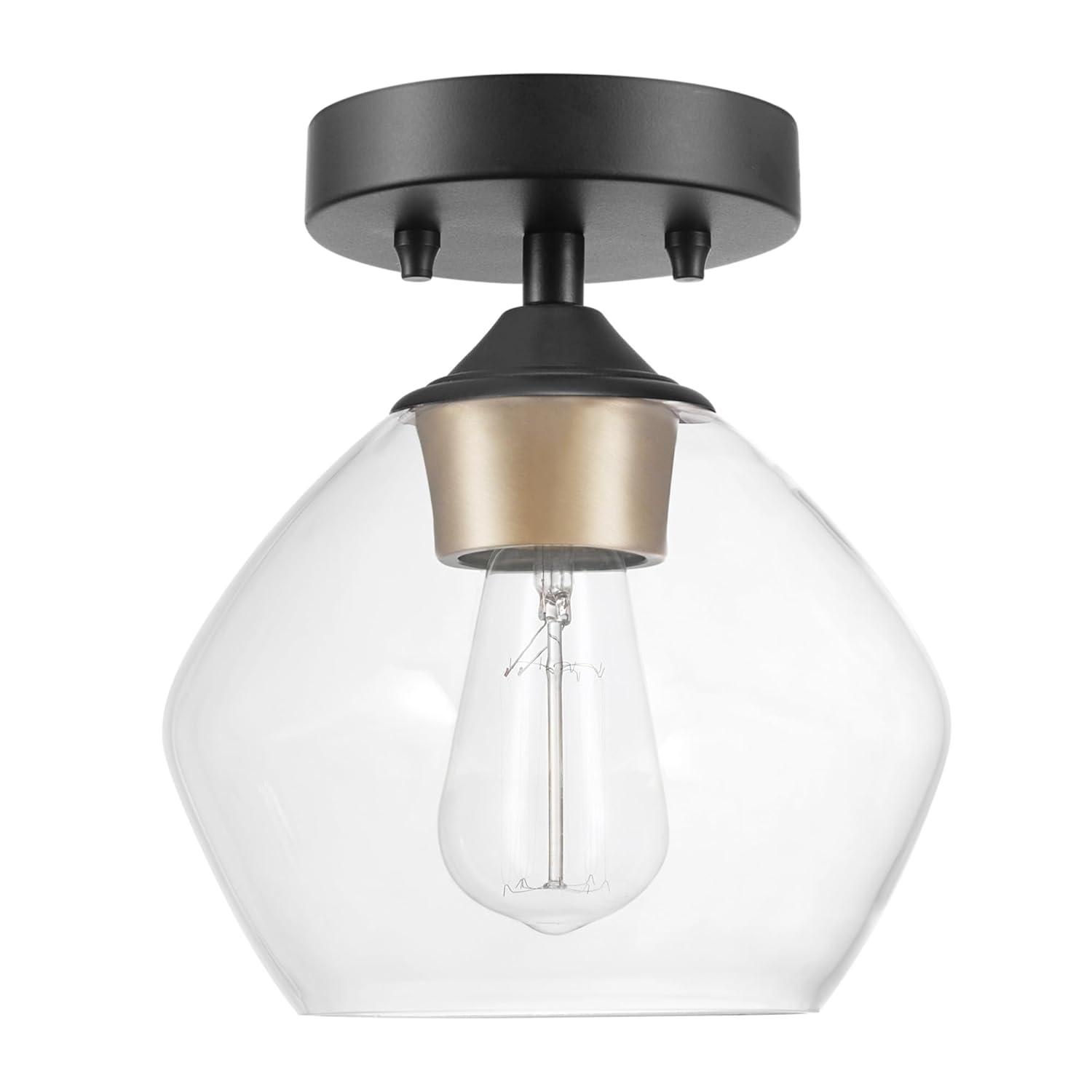 Globe Electric Harrow 9.1 in. H X 8 in. W X 8 in. L Matte Black Ceiling Light