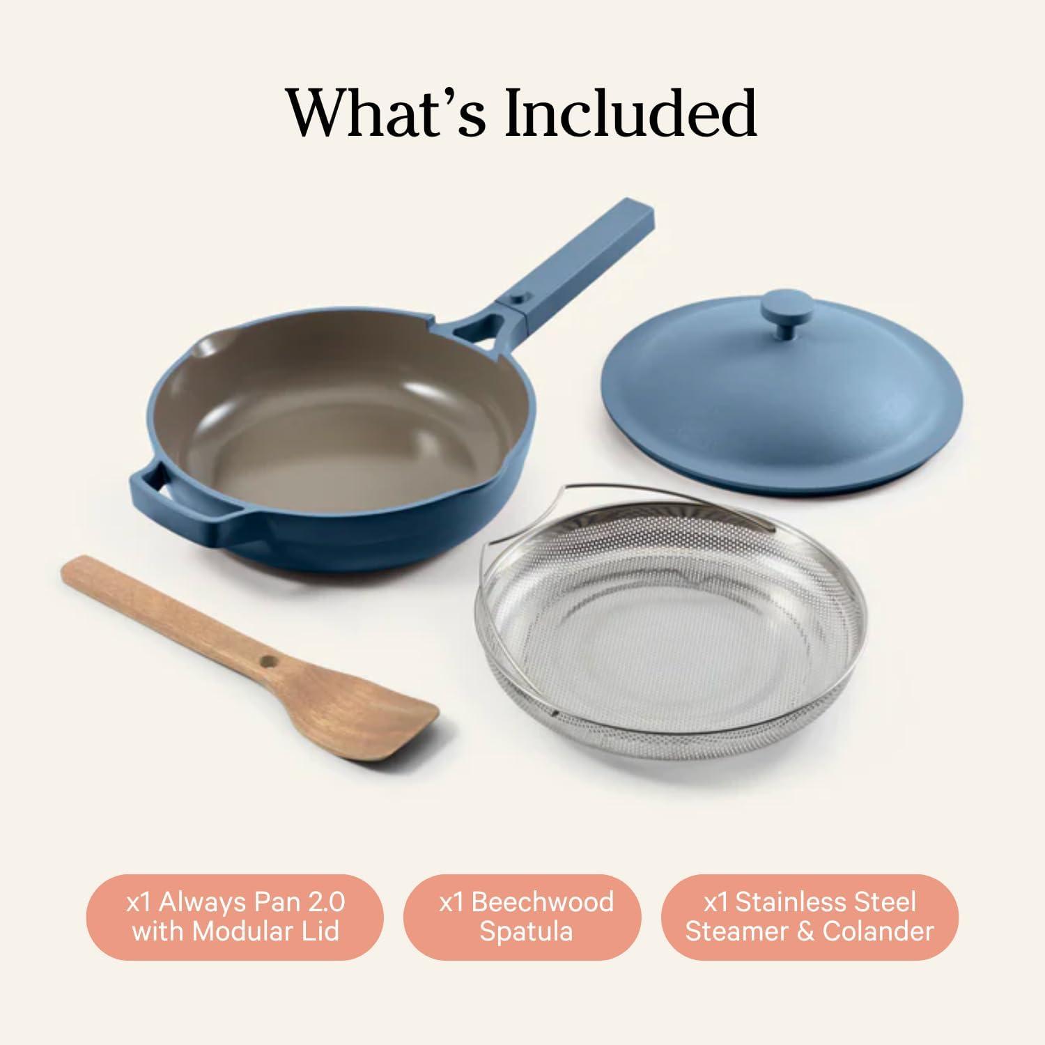 Blue Salt Aluminum Ceramic Nonstick Skillet with Lid