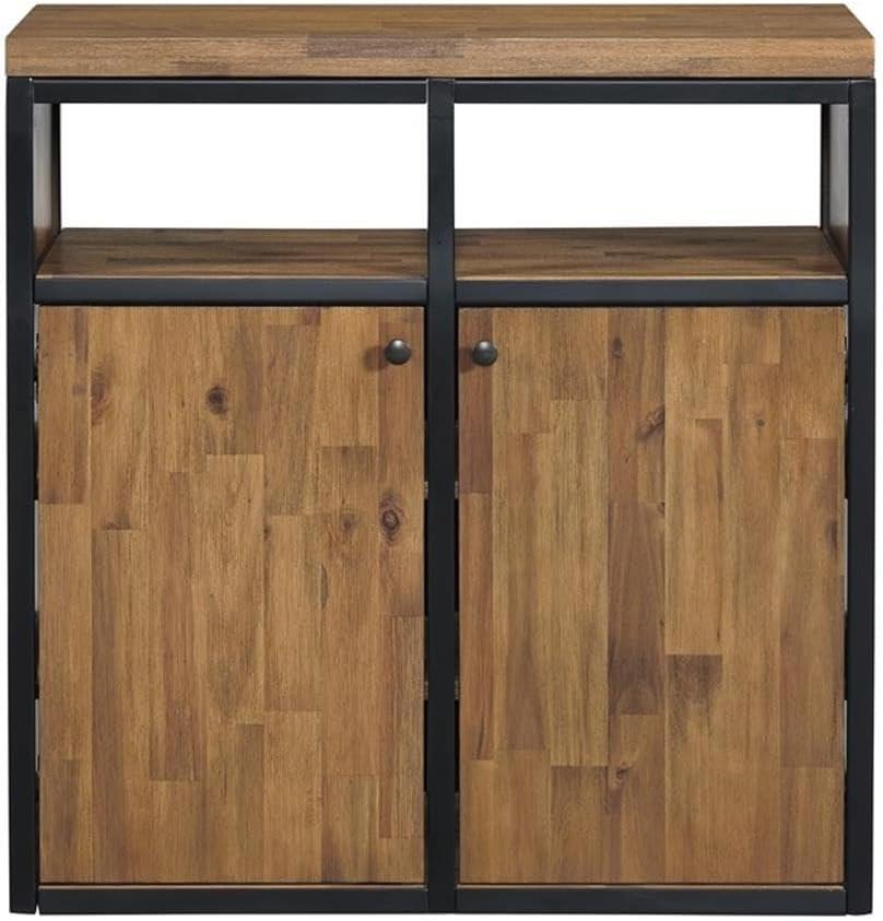 Alaterre Lloyd 31" Wide Rustic Industrial Metal Frame Shoe Storage Cabinet